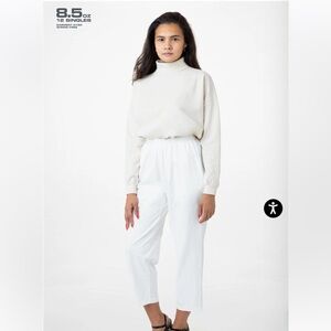 Los Angeles Apparel HEAVY JERSEY GARMENT DYE CASUAL PANTS in off white 🤍